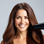 **Image Prompt 1: The Beauty Routine Revolution**
    "A confident, smiling woman in her 30s, likely Portuguese, effortlessly styling her long, shiny, and frizz-free hair with a sleek, lightweight, and modern hair dryer. The scene conveys a sense of calm and ease, replacing the past struggle with a joyful and efficient beauty ritual. Her hair glows with health and vitality. Soft, natural lighting. Realistic, high-resolution photograph."